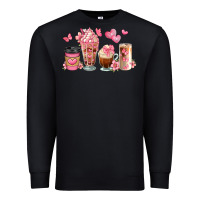 Black floral coffee cups Premium Sweatshirt - JahusDesignShop