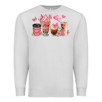 Dove Grey floral coffee cups Premium Sweatshirt - JahusDesignShop