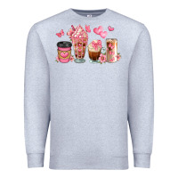 Heather Grey floral coffee cups Premium Sweatshirt - JahusDesignShop