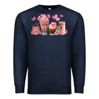 Navy floral coffee cups Premium Sweatshirt - JahusDesignShop