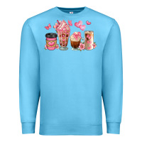 Ocean Blue floral coffee cups Premium Sweatshirt - JahusDesignShop