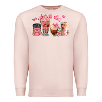 Pale Pink floral coffee cups Premium Sweatshirt - JahusDesignShop