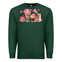 Sports Green floral coffee cups Premium Sweatshirt - JahusDesignShop