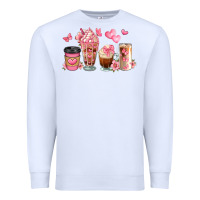 White floral coffee cups Premium Sweatshirt - JahusDesignShop