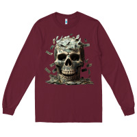 Burgundy bad money Long Sleeve Tee - Unal Design