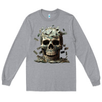 Heather Grey bad money Long Sleeve Tee - Unal Design
