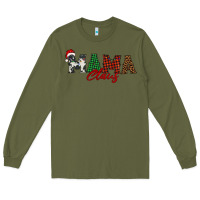 Army Green mama claus Long Sleeve Tee - BarkalooDesign