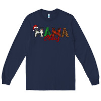 Navy mama claus Long Sleeve Tee - BarkalooDesign