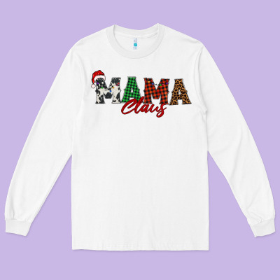 Mama Claus Long Sleeve Tee Designed By Barkaloodesign