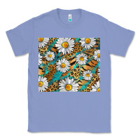 Colony Blue Leopard And Tiger Daisy Classic Tee - RanaPortraitStore