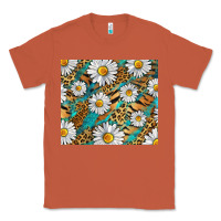 Copper Leopard And Tiger Daisy Classic Tee - RanaPortraitStore