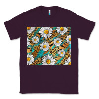 Plum Leopard And Tiger Daisy Classic Tee - RanaPortraitStore