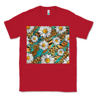 Red Leopard And Tiger Daisy Classic Tee - RanaPortraitStore