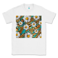 White Leopard And Tiger Daisy Classic Tee - RanaPortraitStore