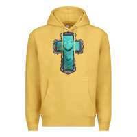 Antique Gold turquoise gemstone cross Premium Hoodie - Jasminsmagicworld