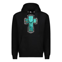 Black turquoise gemstone cross Premium Hoodie - Jasminsmagicworld
