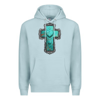 Blue Mist turquoise gemstone cross Premium Hoodie - Jasminsmagicworld