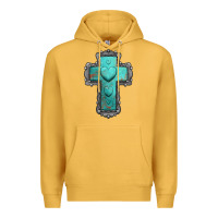 Mustard turquoise gemstone cross Premium Hoodie - Jasminsmagicworld
