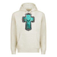 Oatmeal Heather turquoise gemstone cross Premium Hoodie - Jasminsmagicworld