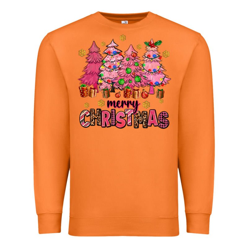Pink Christmas Trees Premium Sweatshirt by AdoDesignShop | Teevron