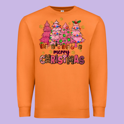 Pink Christmas Trees Premium Sweatshirt Designed By Adodesignshop