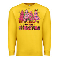 Lemon pink christmas trees Premium Sweatshirt - AdoDesignShop