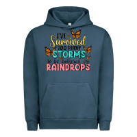 Pigment Midnight Navy i have survived too many storms to be bothered by raindrops malia Urban Hoodie - MaliasSmallBusiness