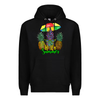 Black hello summer pineapples Premium Hoodie - RanaPortraitStore