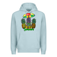 Blue Mist hello summer pineapples Premium Hoodie - RanaPortraitStore