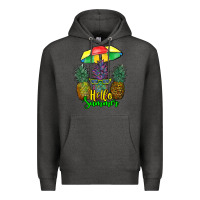 Charcoal Heather hello summer pineapples Premium Hoodie - RanaPortraitStore