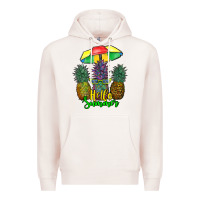 Pale Pink hello summer pineapples Premium Hoodie - RanaPortraitStore