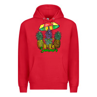 Red hello summer pineapples Premium Hoodie - RanaPortraitStore