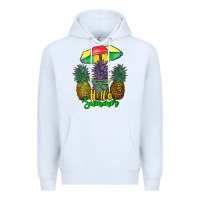 White hello summer pineapples Premium Hoodie - RanaPortraitStore