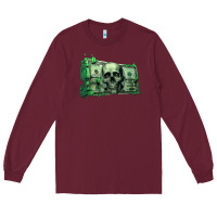 Burgundy money Long Sleeve Tee - Unal Design