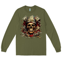 Army Green bad money Long Sleeve Tee - Unal Design