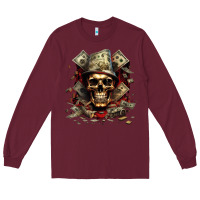 Burgundy bad money Long Sleeve Tee - Unal Design