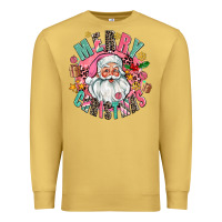 Antique Gold merry christmas santa Premium Sweatshirt - AdoDesignShop