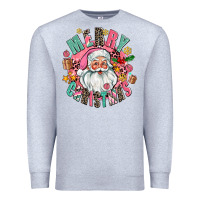 Heather Grey merry christmas santa Premium Sweatshirt - AdoDesignShop