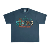 Midnight Navy she is strong Urban Heavy Tee - Artiststas