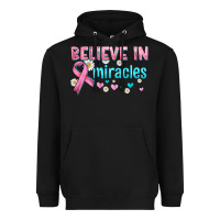 Black believe in miracles with ribbon Heavyweight Hoodie - HRA Design Shop