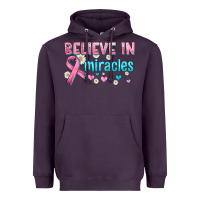 Plum believe in miracles with ribbon Heavyweight Hoodie - HRA Design Shop