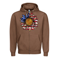 Chestnut 4th of july sunflower Zipper Hoodie - texasbilliewilder