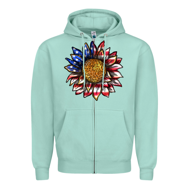 4th Of July Sunflower Zipper Hoodie by texasbilliewilder | Teevron