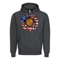 Smoke 4th of july sunflower Zipper Hoodie - texasbilliewilder