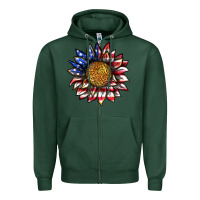 Sports Green 4th of july sunflower Zipper Hoodie - texasbilliewilder