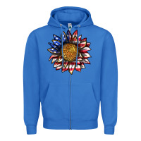 True Royal 4th of july sunflower Zipper Hoodie - texasbilliewilder