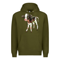 Army Green Holstein Calf Premium Hoodie - LillyAllenDesigns