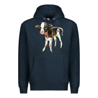 Navy Holstein Calf Premium Hoodie - LillyAllenDesigns