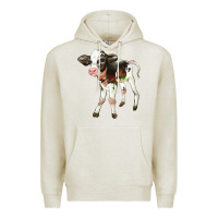 Oatmeal Heather Holstein Calf Premium Hoodie - LillyAllenDesigns
