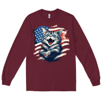 Burgundy cat1 Long Sleeve Tee - Unal Design